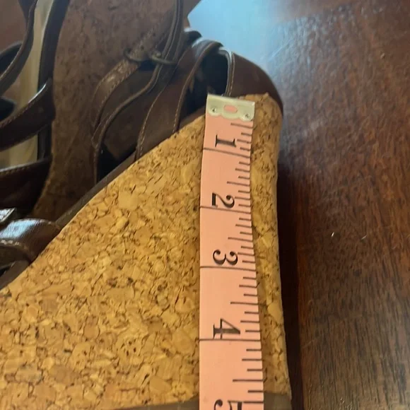 Brown leather Diba wedge sandals - Picture 5 of 5